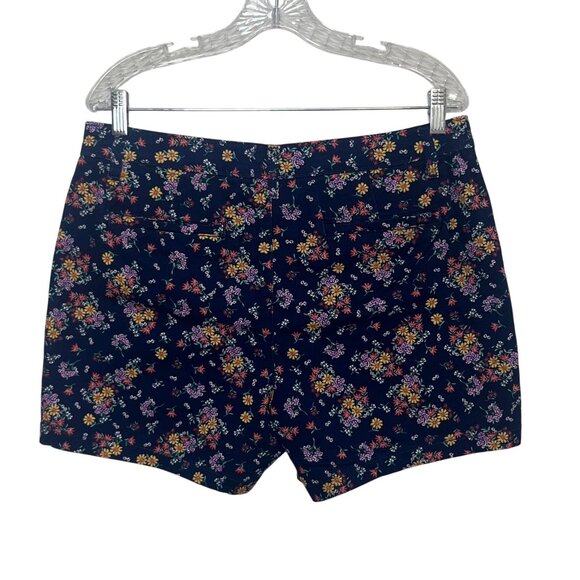 St Johns Bay Floral Shorts Womens 12 Blue New 5" Mid Rise Summer - Picture 3 of 15